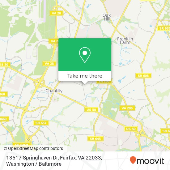 13517 Springhaven Dr, Fairfax, VA 22033 map