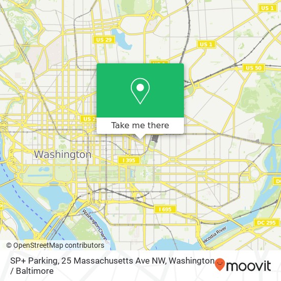 SP+ Parking, 25 Massachusetts Ave NW map