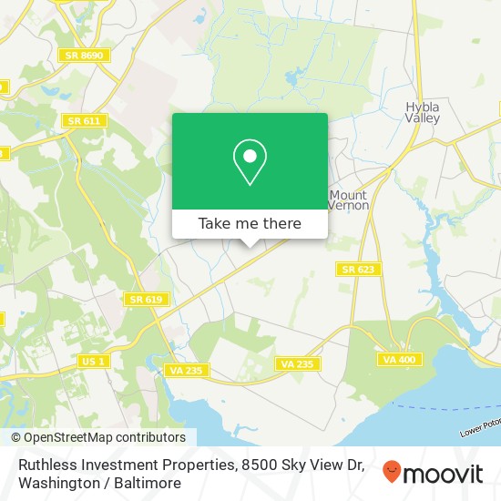 Ruthless Investment Properties, 8500 Sky View Dr map