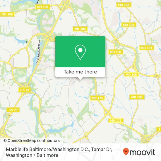 Mapa de Marblelife Baltimore / Washington D.C., Tamar Dr