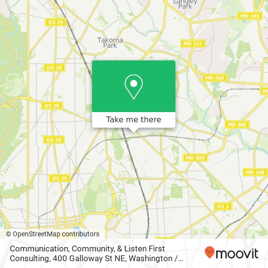 Mapa de Communication, Community, & Listen First Consulting, 400 Galloway St NE