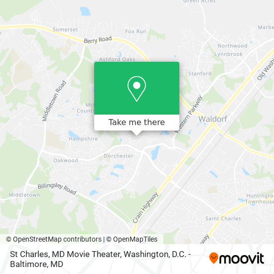 St Charles, MD Movie Theater map