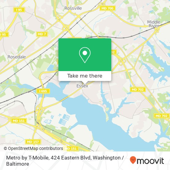 Mapa de Metro by T-Mobile, 424 Eastern Blvd