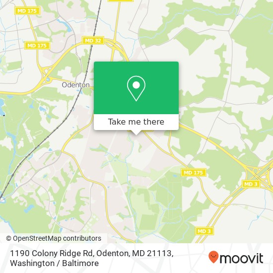 1190 Colony Ridge Rd, Odenton, MD 21113 map