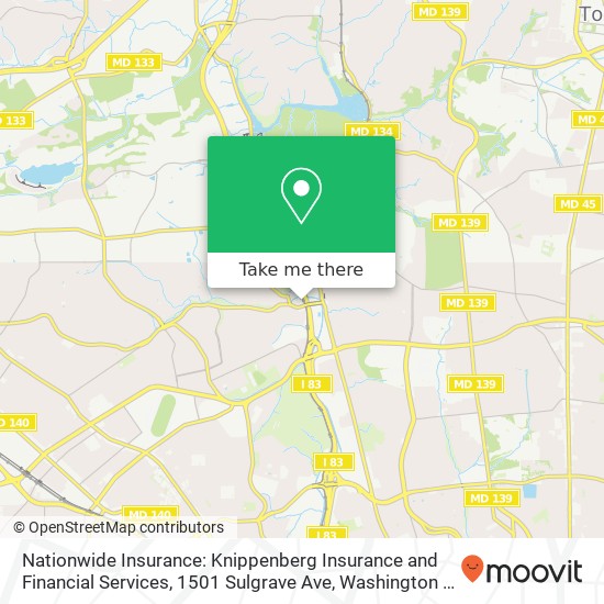 Mapa de Nationwide Insurance: Knippenberg Insurance and Financial Services, 1501 Sulgrave Ave
