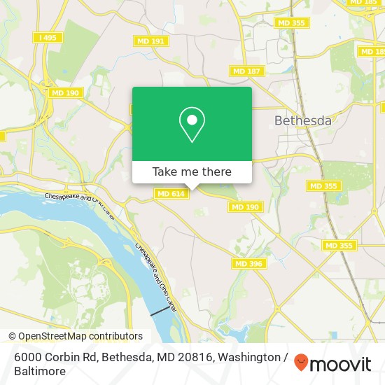 Mapa de 6000 Corbin Rd, Bethesda, MD 20816