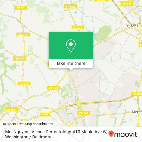Mapa de Mai Nguyen - Vienna Dermatology, 410 Maple Ave W
