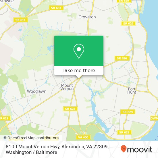 Mapa de 8100 Mount Vernon Hwy, Alexandria, VA 22309