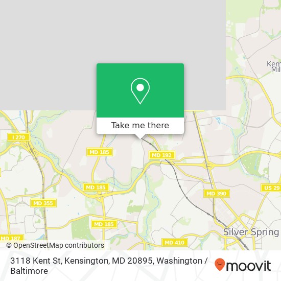 Mapa de 3118 Kent St, Kensington, MD 20895