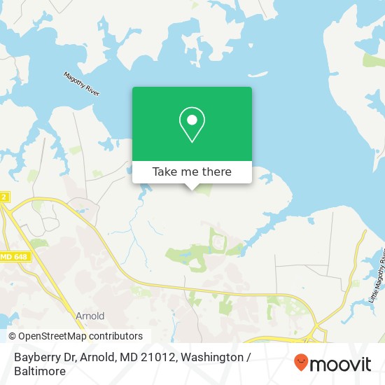 Mapa de Bayberry Dr, Arnold, MD 21012