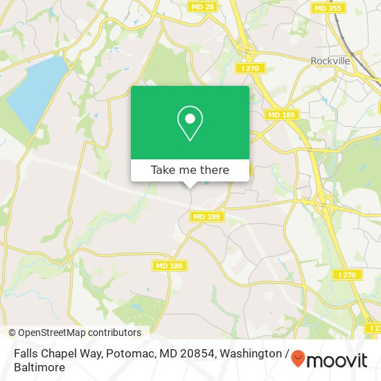 Falls Chapel Way, Potomac, MD 20854 map