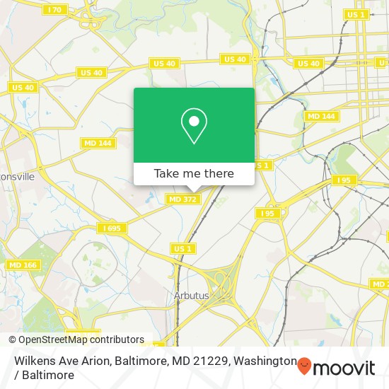 Wilkens Ave Arion, Baltimore, MD 21229 map