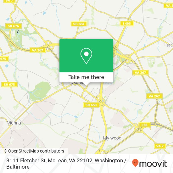 Mapa de 8111 Fletcher St, McLean, VA 22102