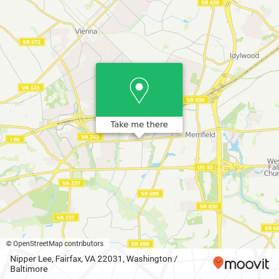 Mapa de Nipper Lee, Fairfax, VA 22031