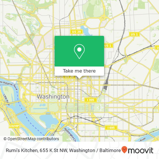 Rumi's Kitchen, 655 K St NW map