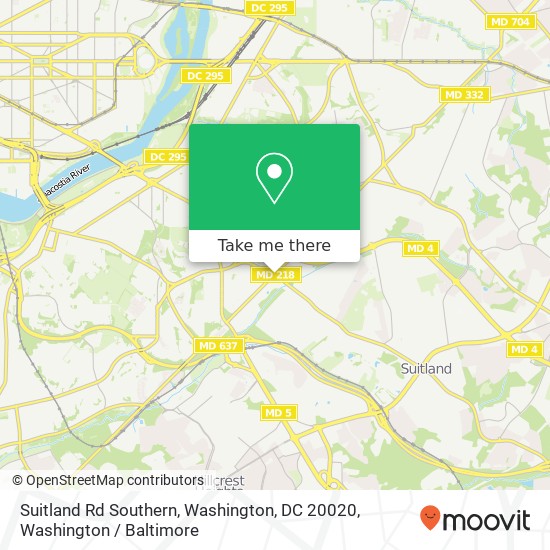 Suitland Rd Southern, Washington, DC 20020 map