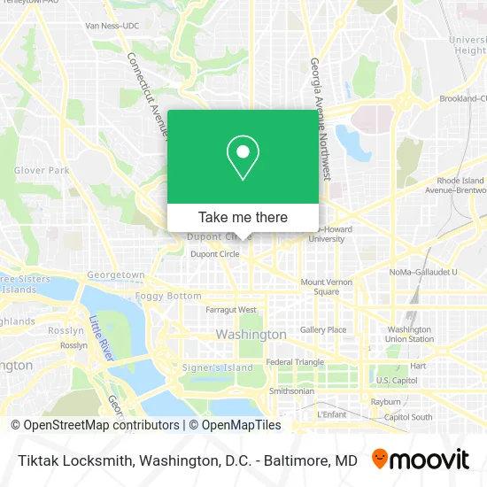 Tiktak Locksmith map