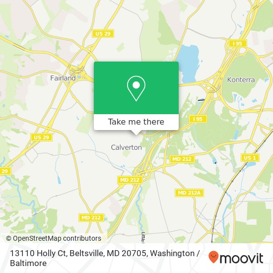 Mapa de 13110 Holly Ct, Beltsville, MD 20705