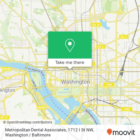 Mapa de Metropolitan Dental Associates, 1712 I St NW