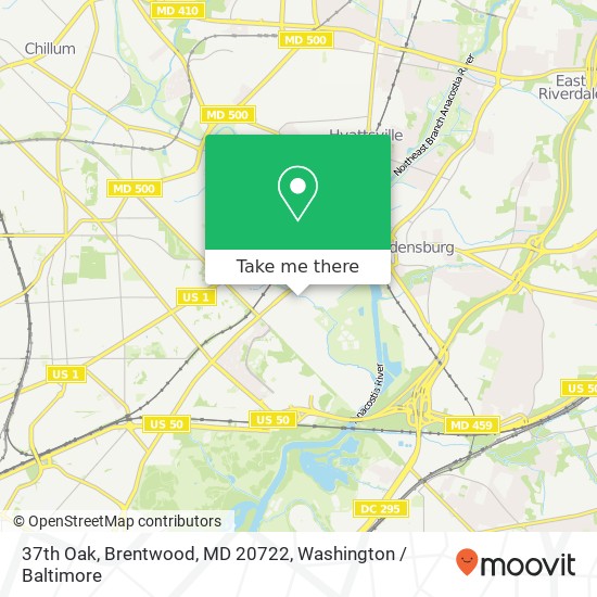 Mapa de 37th Oak, Brentwood, MD 20722