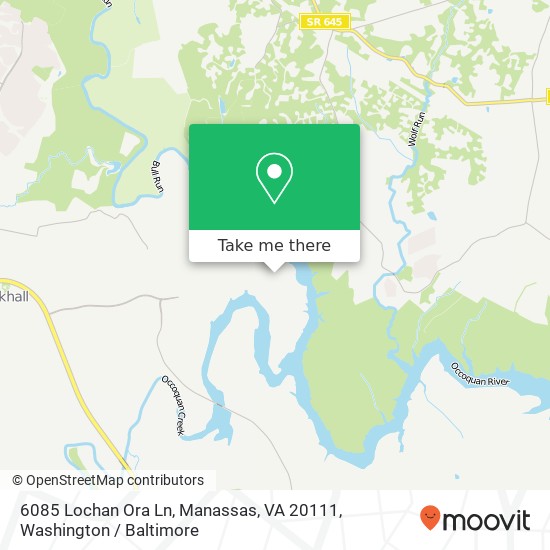 Mapa de 6085 Lochan Ora Ln, Manassas, VA 20111