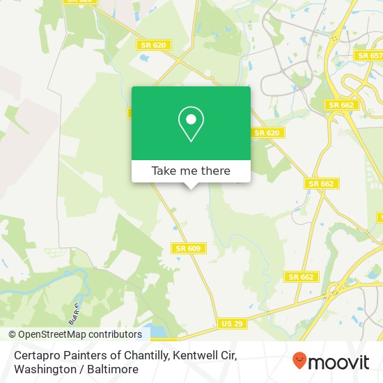 Certapro Painters of Chantilly, Kentwell Cir map