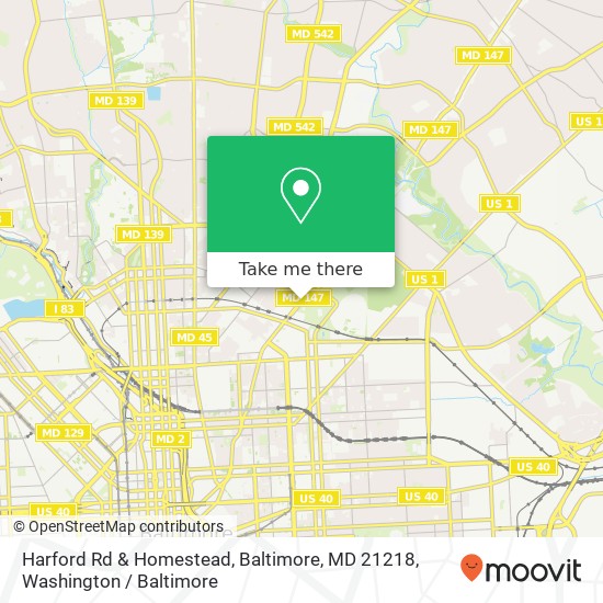 Harford Rd & Homestead, Baltimore, MD 21218 map