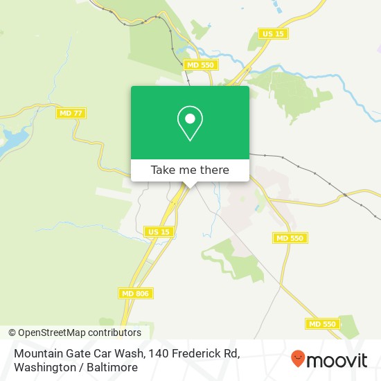 Mapa de Mountain Gate Car Wash, 140 Frederick Rd