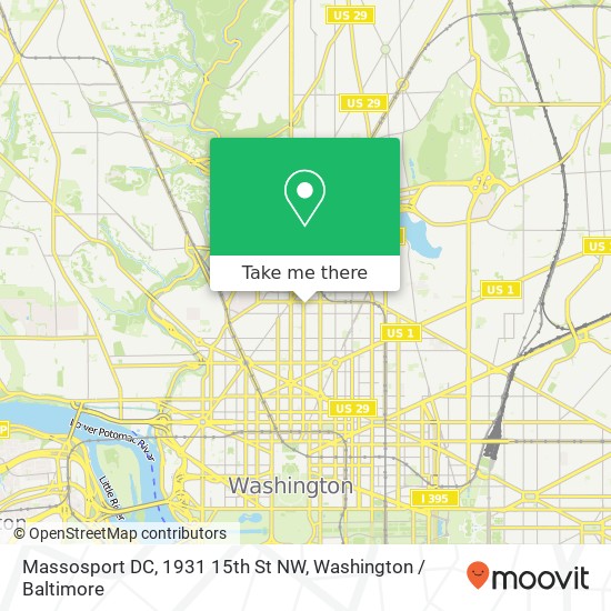 Massosport DC, 1931 15th St NW map