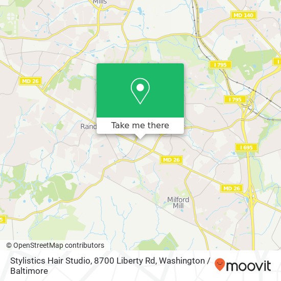 Mapa de Stylistics Hair Studio, 8700 Liberty Rd