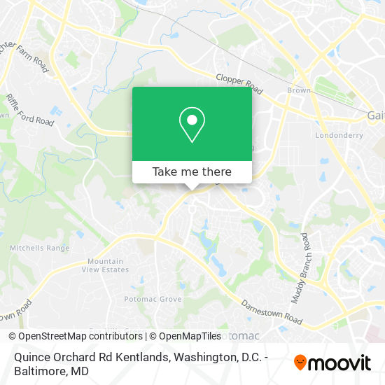 Quince Orchard Rd Kentlands map