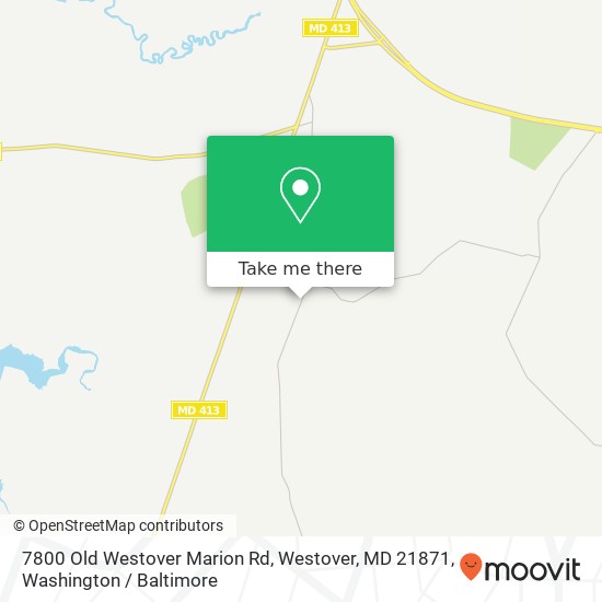 Mapa de 7800 Old Westover Marion Rd, Westover, MD 21871