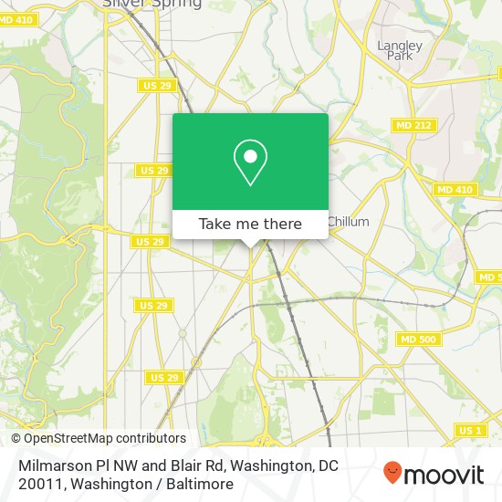 Milmarson Pl NW and Blair Rd, Washington, DC 20011 map
