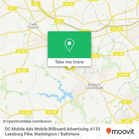 Mapa de DC Mobile Ads Mobile Billboard Advertising, 6133 Leesburg Pike