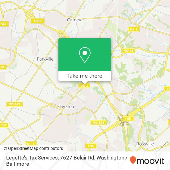 Legette's Tax Services, 7627 Belair Rd map