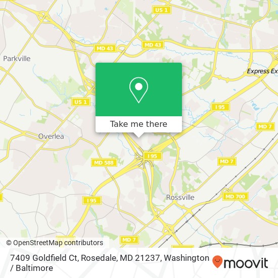 Mapa de 7409 Goldfield Ct, Rosedale, MD 21237