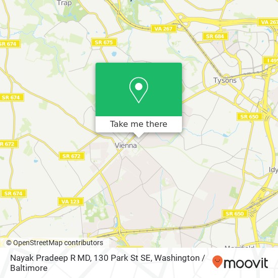 Mapa de Nayak Pradeep R MD, 130 Park St SE