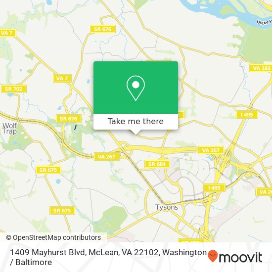 Mapa de 1409 Mayhurst Blvd, McLean, VA 22102