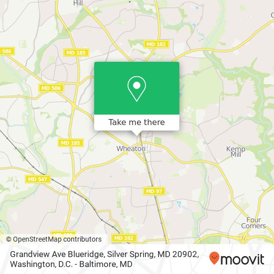 Mapa de Grandview Ave Blueridge, Silver Spring, MD 20902