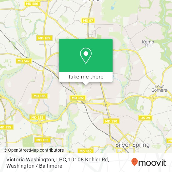Mapa de Victoria Washington, LPC, 10108 Kohler Rd