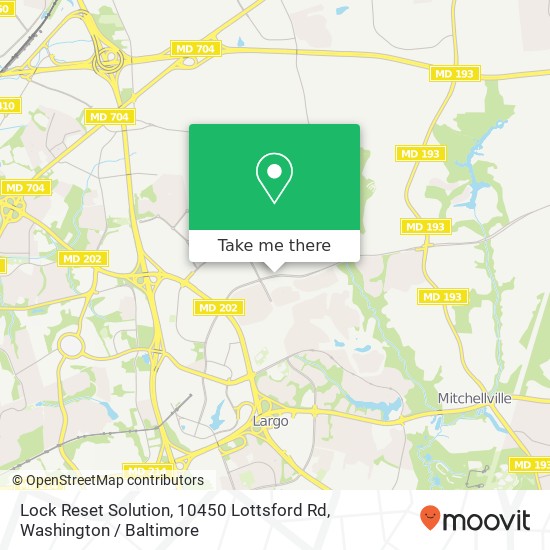 Mapa de Lock Reset Solution, 10450 Lottsford Rd