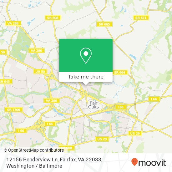 12156 Penderview Ln, Fairfax, VA 22033 map