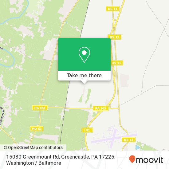 Mapa de 15080 Greenmount Rd, Greencastle, PA 17225