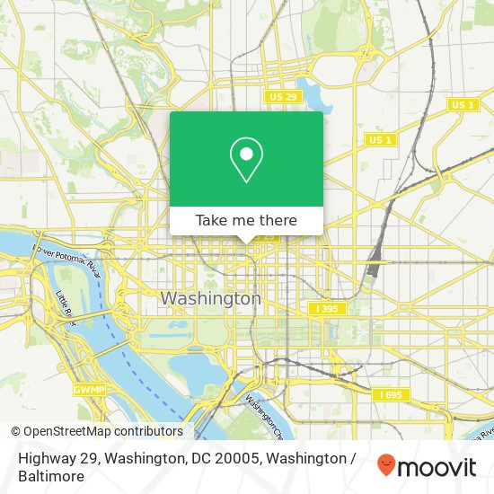 Mapa de Highway 29, Washington, DC 20005