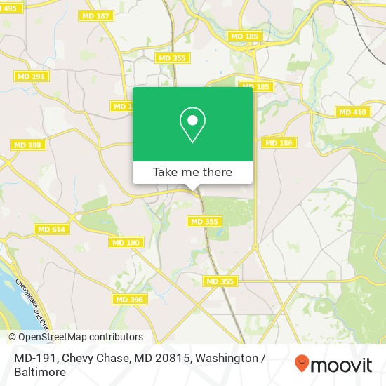 Mapa de MD-191, Chevy Chase, MD 20815