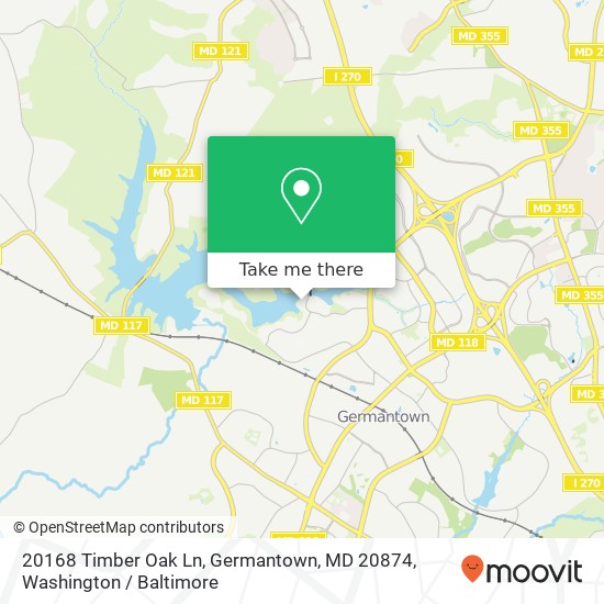 Mapa de 20168 Timber Oak Ln, Germantown, MD 20874