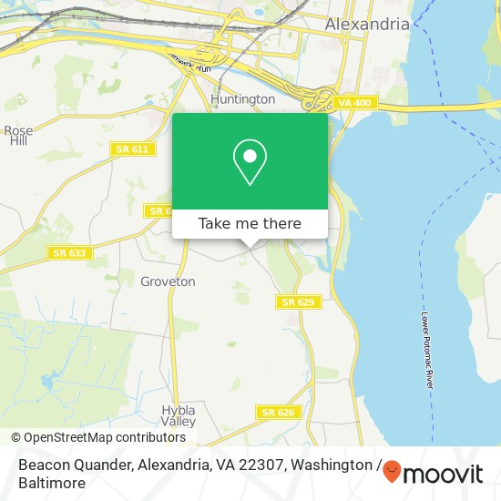 Mapa de Beacon Quander, Alexandria, VA 22307