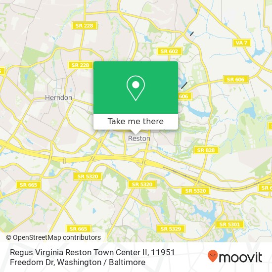 Mapa de Regus Virginia Reston Town Center II, 11951 Freedom Dr