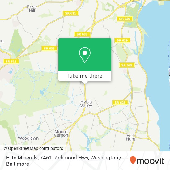 Elite Minerals, 7461 Richmond Hwy map