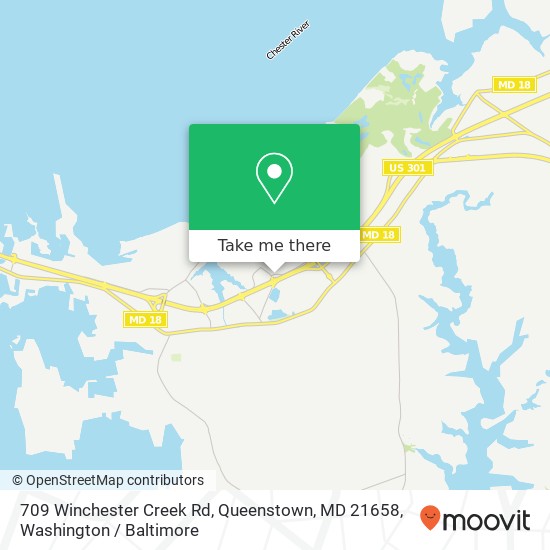 Mapa de 709 Winchester Creek Rd, Queenstown, MD 21658